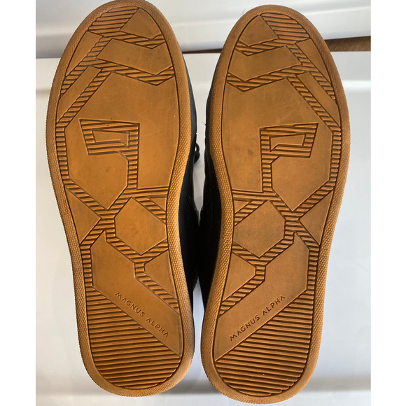 Magnus Alpha Men's sneaker High Top black on black calfskin leather size 9.5 - Picture 10 of 12